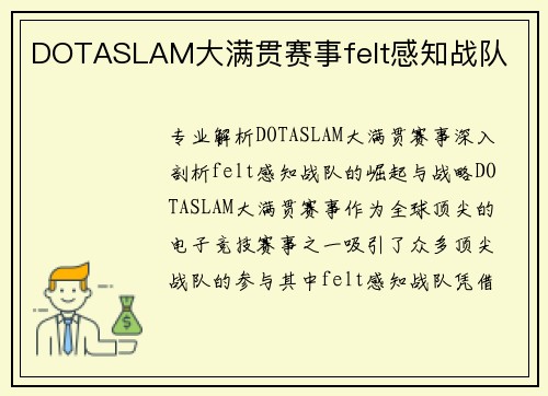DOTASLAM大满贯赛事felt感知战队